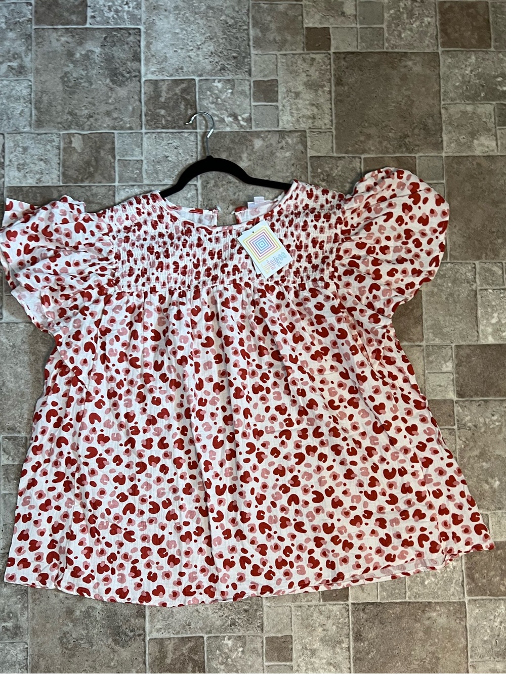 NWT 3X LuLaRoe Maddy Flutter Sleeve Smock Top